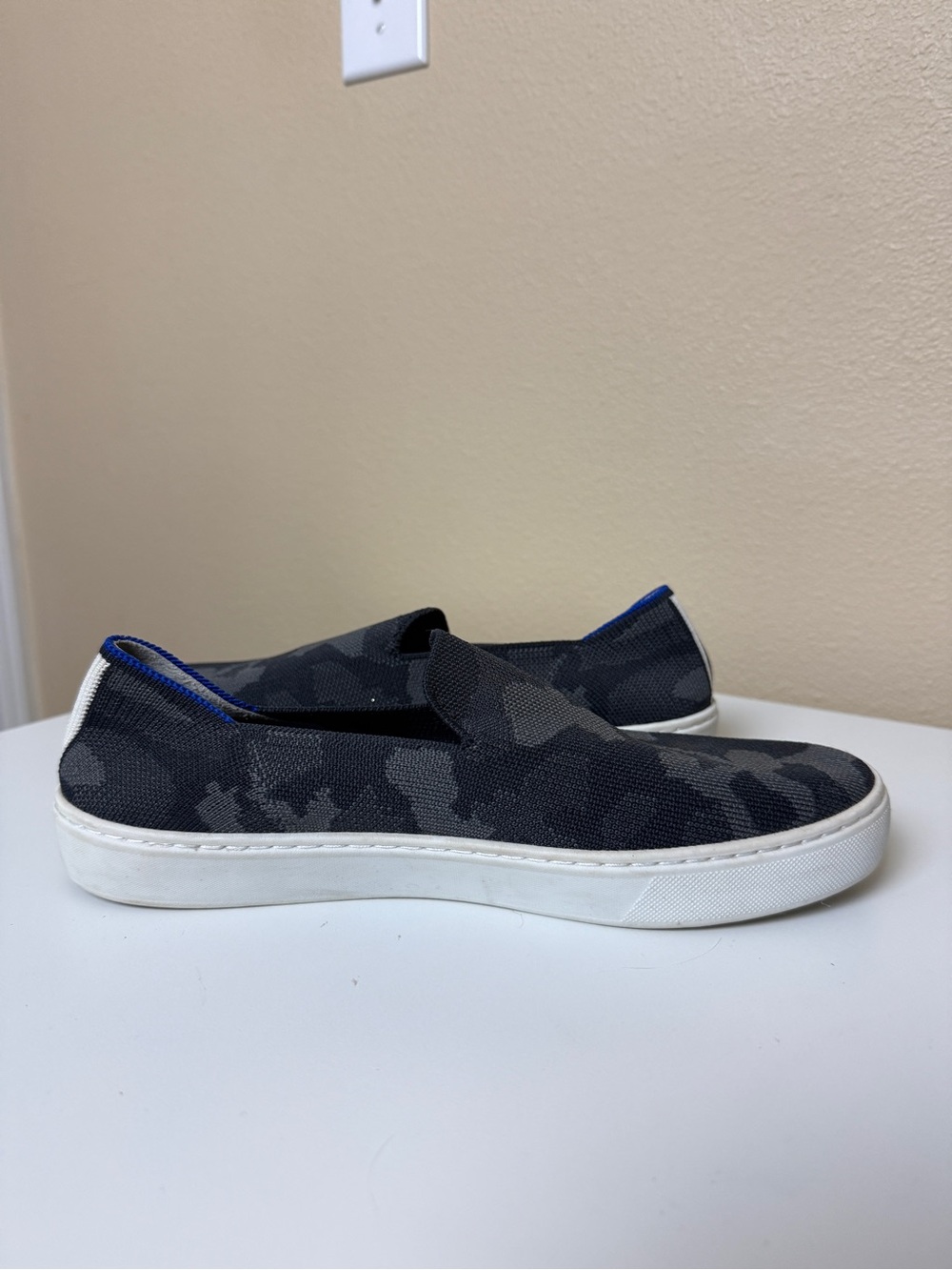 Rothy’s The Original Slip On Gray Camo Sneakers Size 9